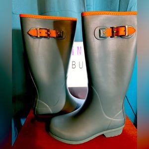New in box.  Chooka city tall rain boots.  Teal size 8